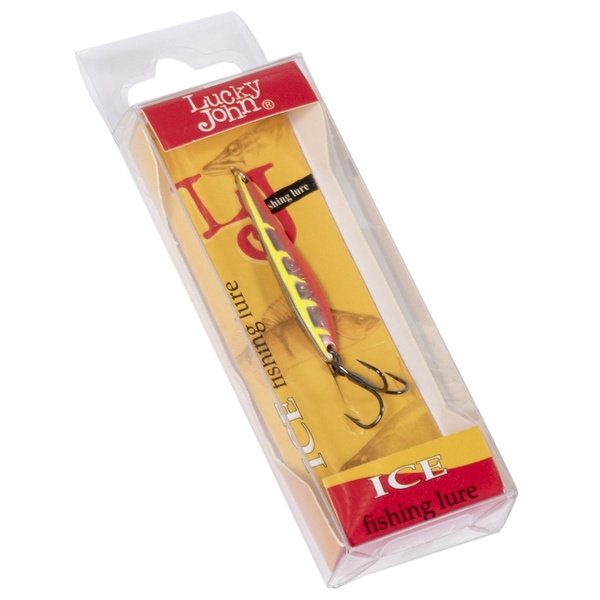 Блесна вертикальная Lucky John Model S-1 c тройником, 1.5г YR