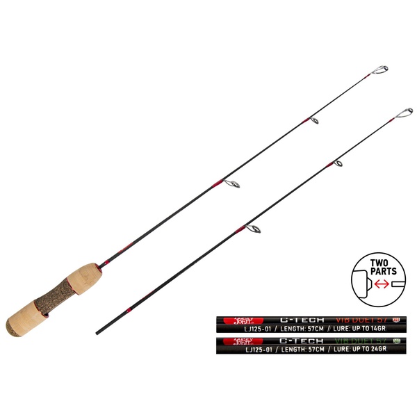Удилище зимнее Lucky John C-Tech Vib Duet (57 см, 2 хлыста)