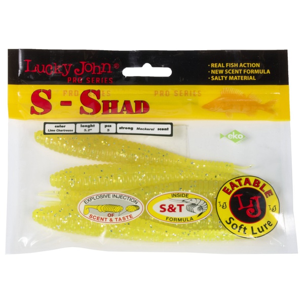Черви съедобные Lucky John Pro Series S-Shad (13,2 см/5 шт) 071