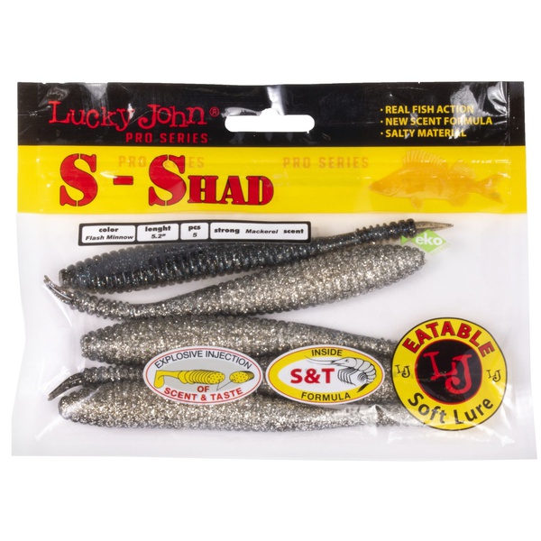 Черви съедобные Lucky John Pro Series S-Shad (13,2 см/5 шт) T09