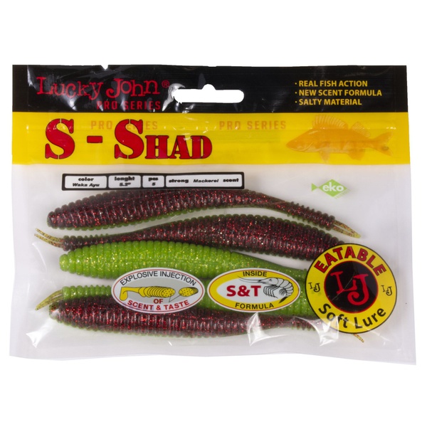 Черви съедобные Lucky John Pro Series S-Shad (13,2 см/5 шт) T44