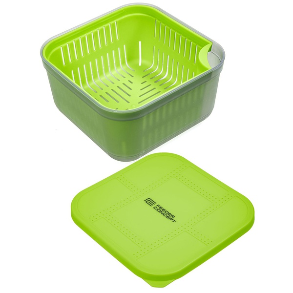 Коробка для прикормки Feeder Concept Bait Box (с вентилируемой крышкой и лотком) 1600 мл