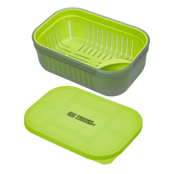 Коробка для прикормки Feeder Concept Bait Box (с вентилируемой крышкой и лотком) 600 мл