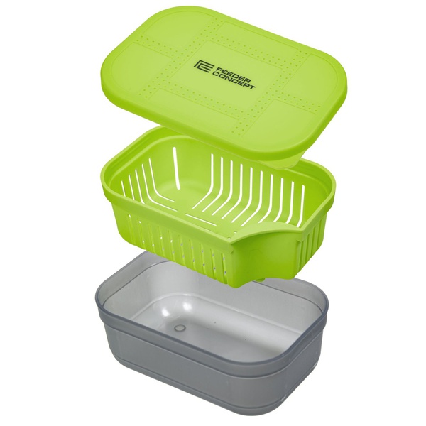 Коробка для прикормки Feeder Concept Bait Box (с вентилируемой крышкой и лотком) 600 мл