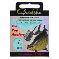 Крючки с поводком Gamakatsu Booklet BR. Feeder 2210R (100 см/10 шт) разм. 14/0.14 мм