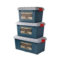 Набор ящиков Следопыт Expedition Box 30 л, 40 л, 50 л зелёный/серый