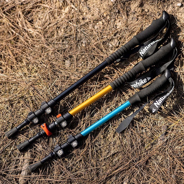 Палка треккинговая Naturehike ST01 6061 AL NH17D001-Z (3 узла) золотой/женские, 57-120 см