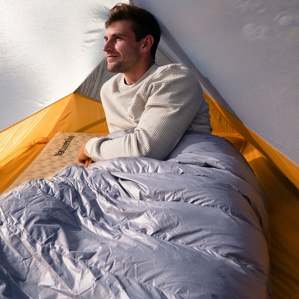 Спальник Naturehike CW400 NH18C400-D (утиный пух) серый, р. M