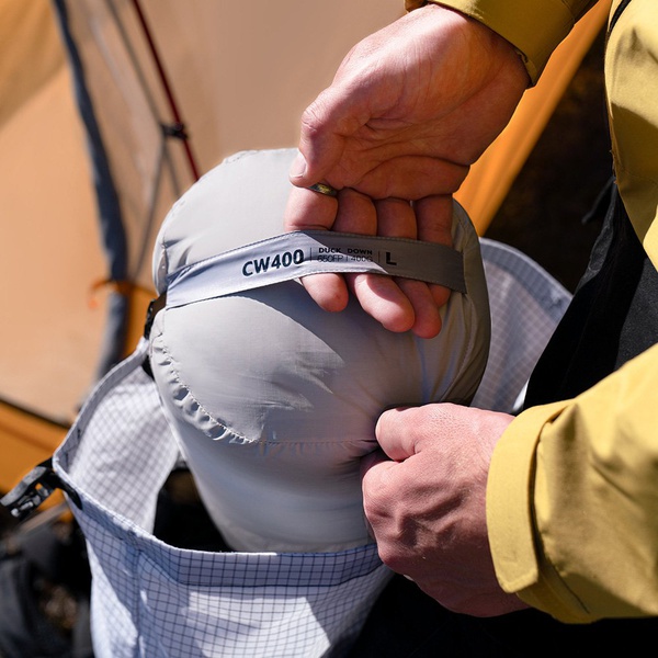 Спальник Naturehike CW400 NH18C400-D (утиный пух) серый, р. M