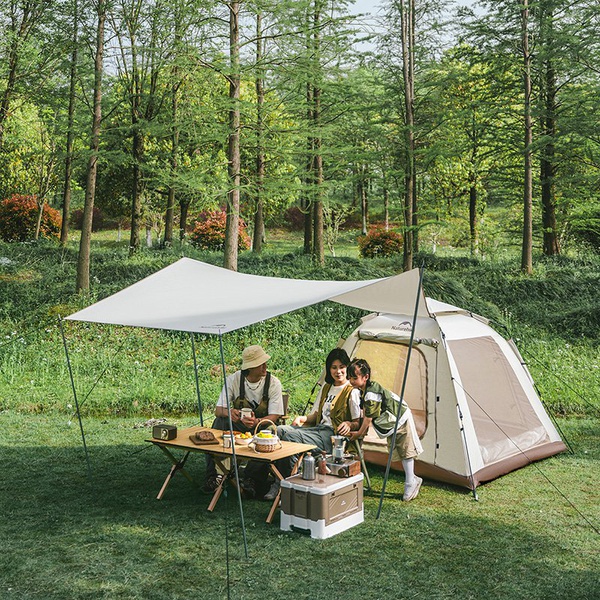Палатка с навесом Naturehike Ango Picnic Automatic Tent CNK2450WS021 (3-местная) бежевый с чёрным