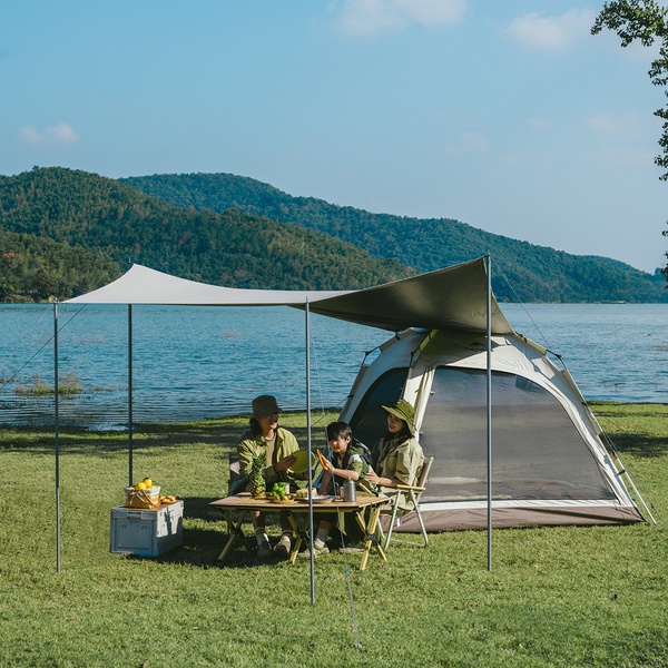 Палатка Naturehike Ango Automatic CNK2550WS010 (3-х местная, c навесом) бежевый с коричневым