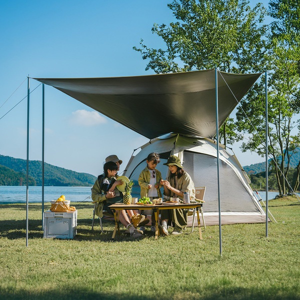 Палатка Naturehike Ango Automatic CNK2550WS010 (3-х местная, c навесом) бежевый с коричневым