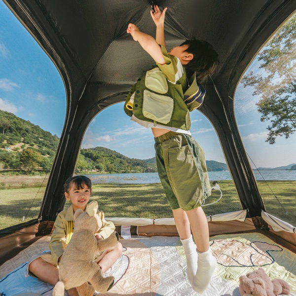 Палатка Naturehike Ango Automatic CNK2550WS010 (3-х местная, малая, c навесом) светло-серый с серым