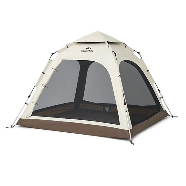 Палатка Naturehike Ango Automatic CNK2550WS010 (3-х местная, малая, c навесом) бежевый с коричневым