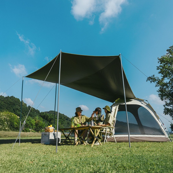 Палатка Naturehike Ango Automatic CNK2550WS010 (3-х местная, малая, c навесом) бежевый с коричневым