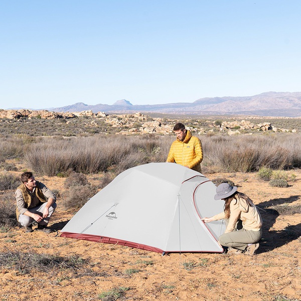 Палатка Naturehike Cloud Up 3 20D NH18T030-T (+ коврик) светло-серый