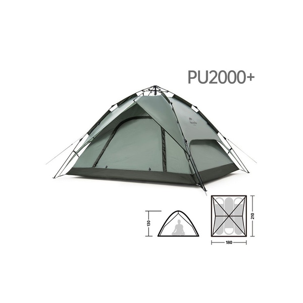 Палатка Naturehike Automatic NH21ZP008 (3-4 местная) серо-зеленый
