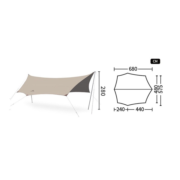 Тент Naturehike Cloud Skies Tarp C2350WS010 150D песочный, 500 x 380 см