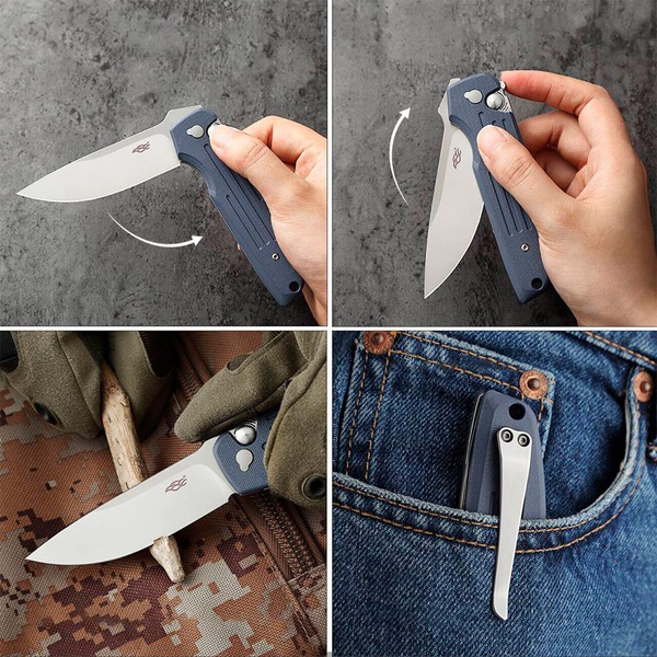 Нож складной Firebird FH926 серый, рукоять - G10