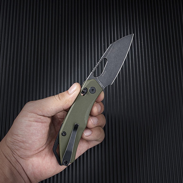 Нож складной SRM Cub 261M серо-зеленый, покрытие — черное PVD