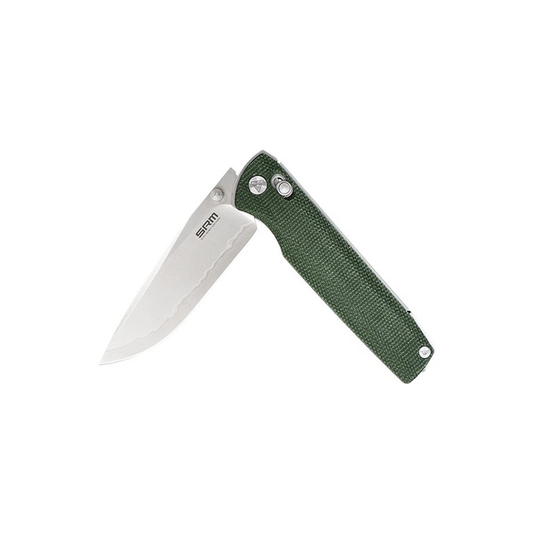 Нож складной SRM Terrier 258L зеленый, покрытие — пескоструйная обработка
