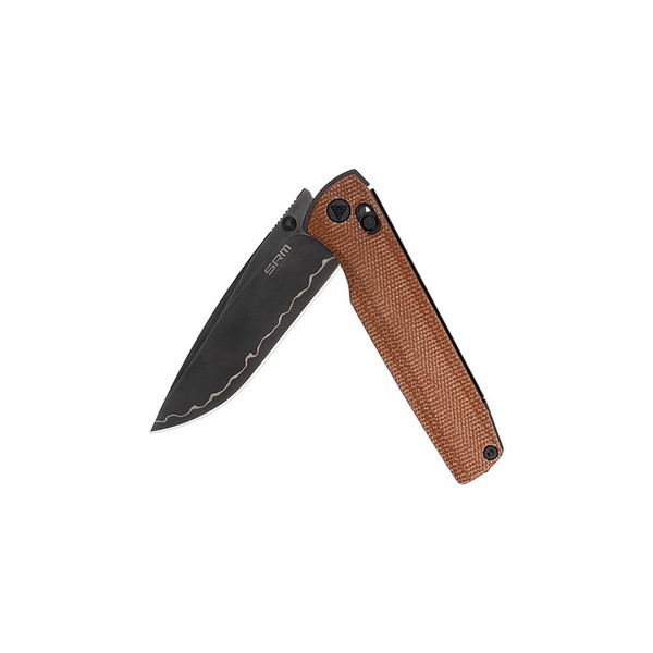 Нож складной SRM Terrier 258L коричневый, покрытие — черное PVD