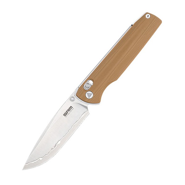 Нож складной SRM Terrier 258L песочный, покрытие — пескоструйная обработка