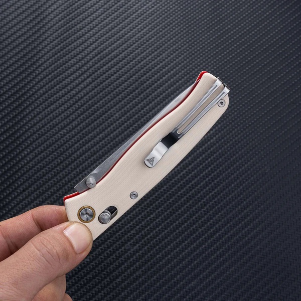 Нож складной SRM Medal 255L белый, покрытие — stonewash