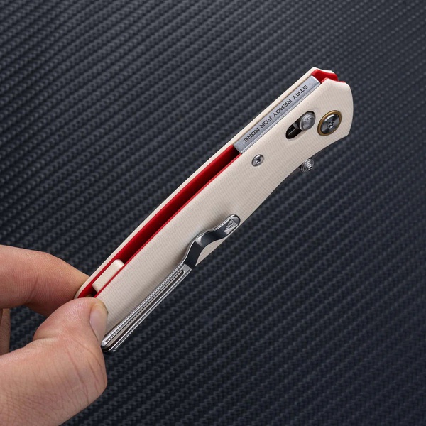 Нож складной SRM Medal 255L белый, покрытие — stonewash