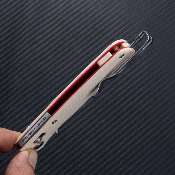 Нож складной SRM Medal 255L белый, покрытие — stonewash