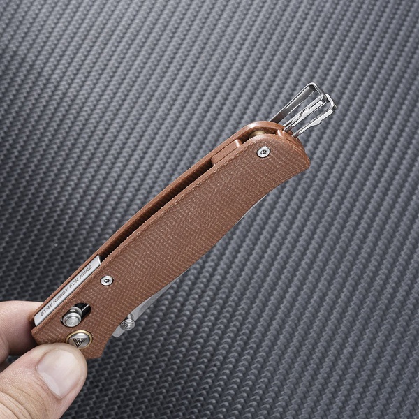 Нож складной SRM Medal 255L коричневый, покрытие — stonewash