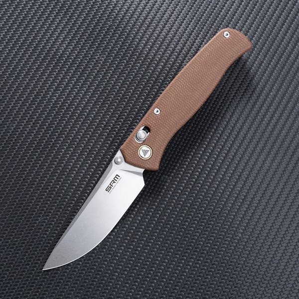 Нож складной SRM Medal 255L коричневый, покрытие — stonewash