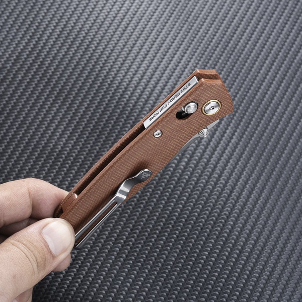 Нож складной SRM Medal 255L коричневый, покрытие — stonewash