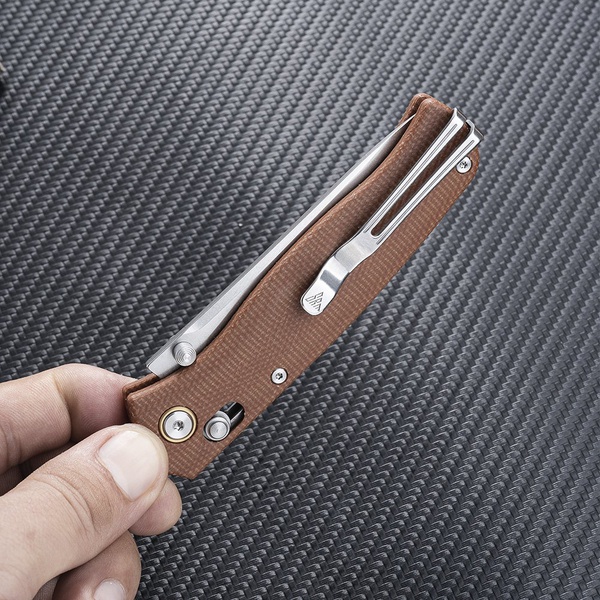 Нож складной SRM Medal 255L коричневый, покрытие — stonewash