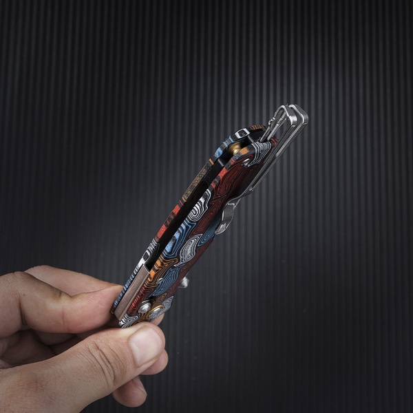 Нож складной SRM Medal 255L дамасский узор, покрытие — пескоструйная обработка