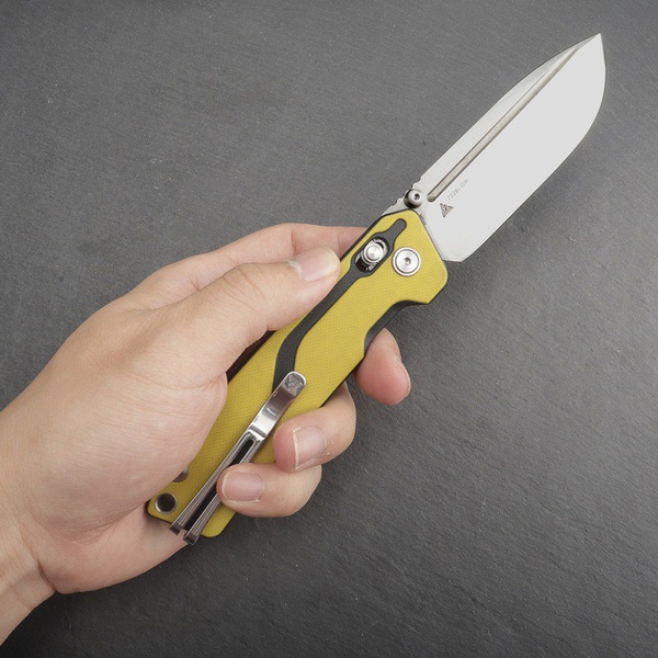 Нож складной SRM Rubik 7228L желтый, покрытие — сатинированное