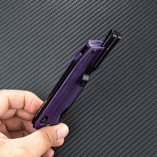 Нож складной SRM Terrier 258L фиолетовый, покрытие — черное титановое