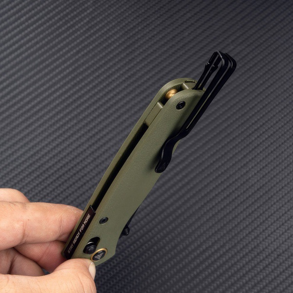 Нож складной SRM Medal 255L зеленый, покрытие — черный PVD