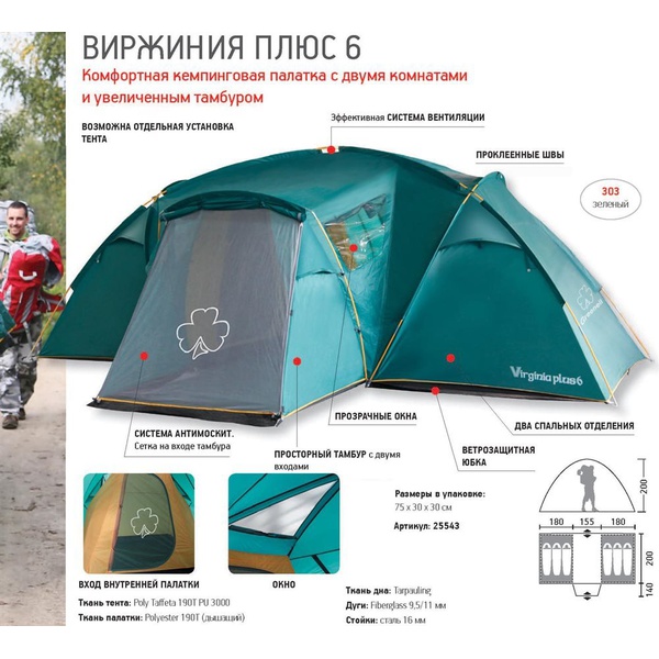 Палатка Greenell Виржиния 6 плюс