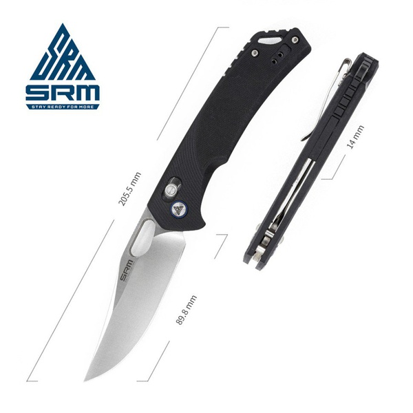 Нож складной SRM Retreiver 9201 чёрный, покрытие — сатинирование