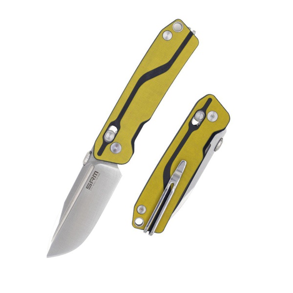 Нож складной SRM Rubik 7228 желтый, покрытие — сатинированное
