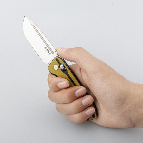 Нож складной SRM Rubik 7228 желтый, покрытие — сатинированное