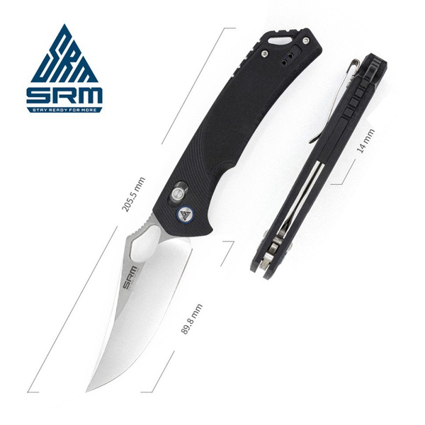 Нож складной SRM Retreiver 9202 чёрный, покрытие — сатинирование