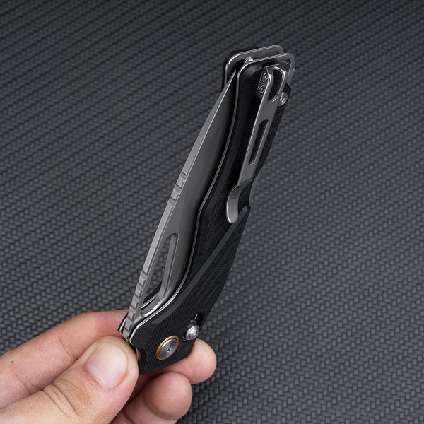 Нож складной SRM Mirage 239X чёрный, покрытие — пескоструйная обработка