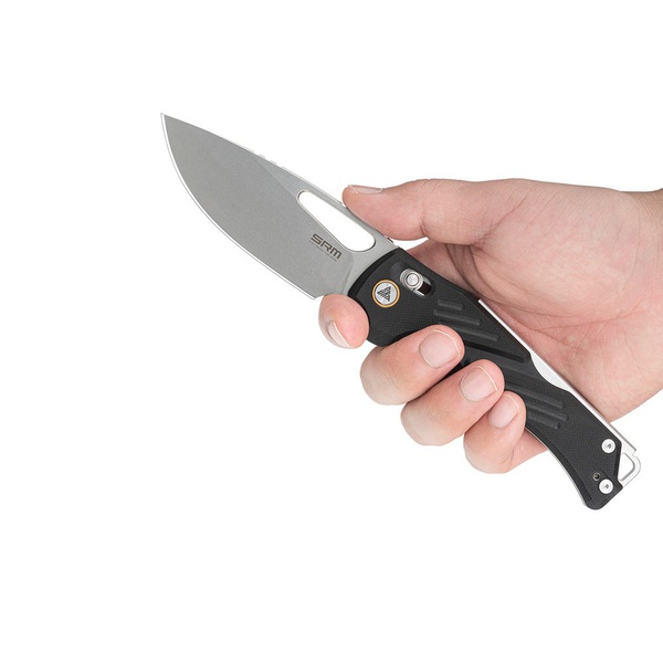 Нож складной SRM Mirage 239X чёрный, покрытие — пескоструйная обработка