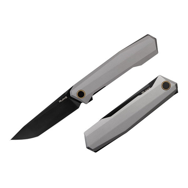 Нож складной Ruike P166 серый, покрытие — черный