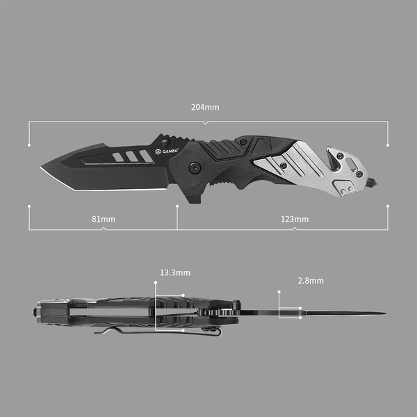 Нож складной Ganzo G629 черный/серый