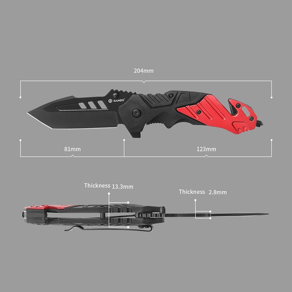Нож складной Ganzo G629 черный/красный