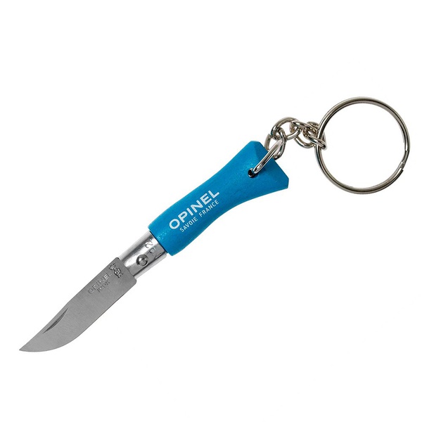 Нож-брелок Opinel №2 нержавеющая сталь голубой