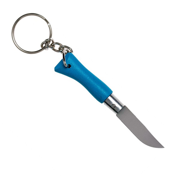 Нож-брелок Opinel №2 нержавеющая сталь голубой